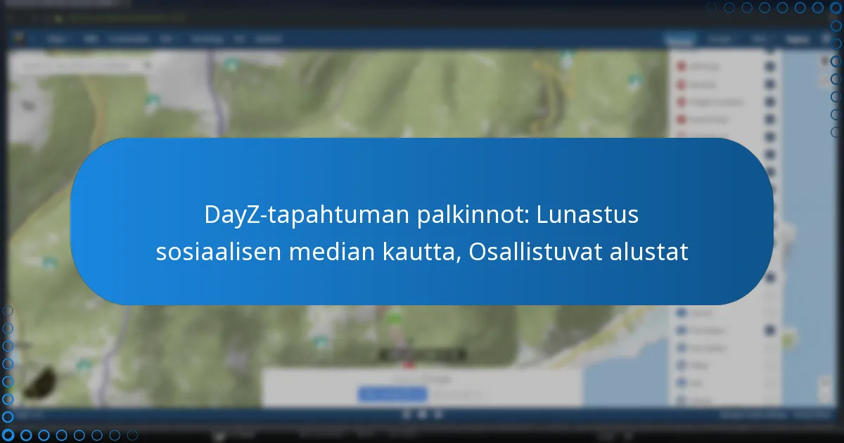 DayZ-tapahtuman palkinnot: Lunastus sosiaalisen median kautta, Osallistuvat alustat
