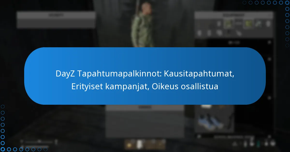 DayZ Tapahtumapalkinnot: Kausitapahtumat, Erityiset kampanjat, Oikeus osallistua