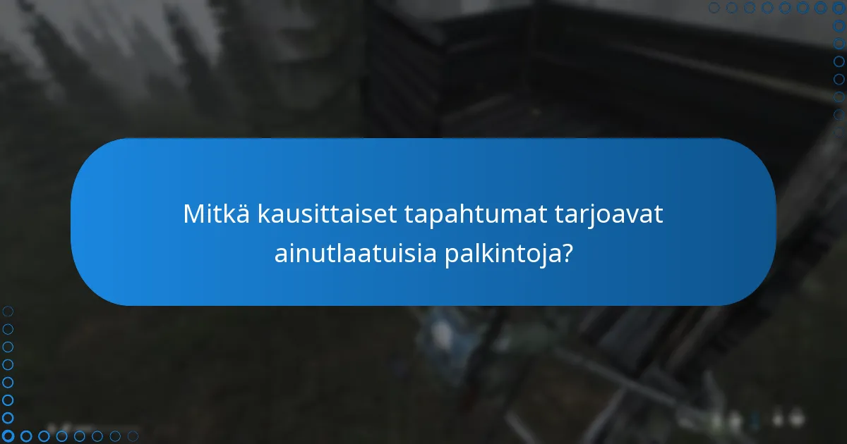 Mitkä kausittaiset tapahtumat tarjoavat ainutlaatuisia palkintoja?