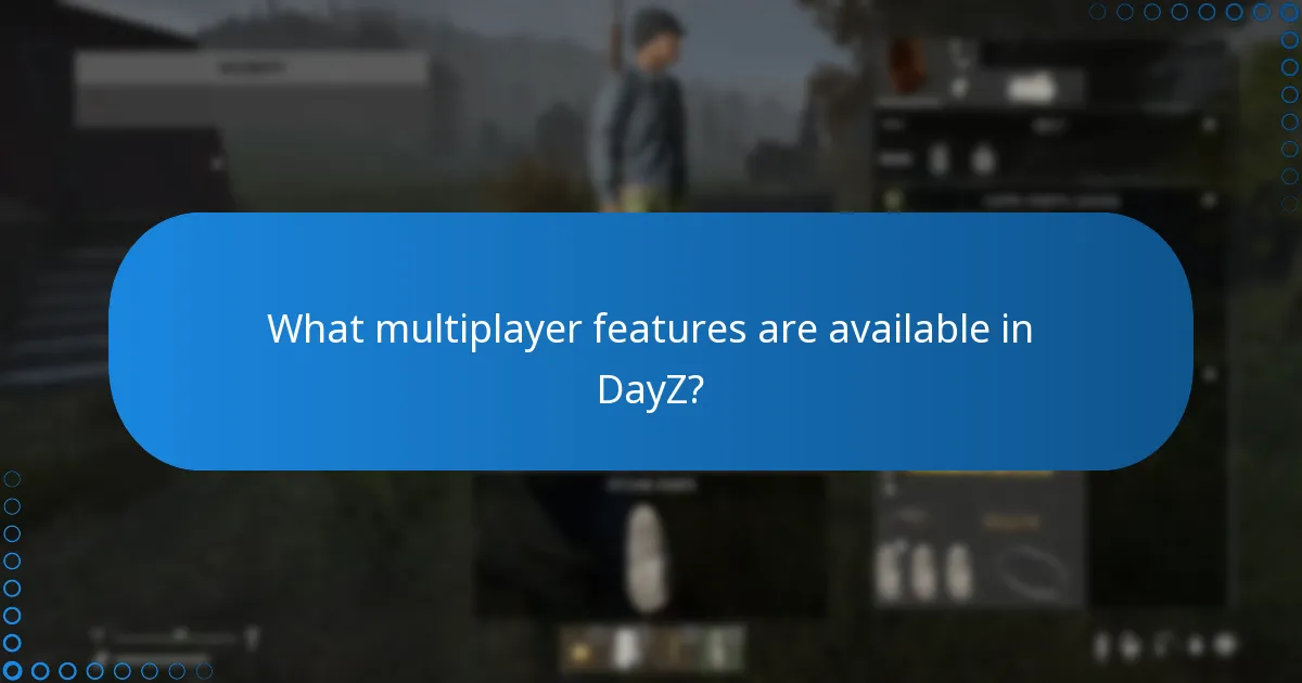 What multiplayer features are available in DayZ?